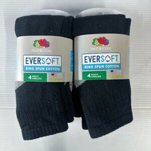 Fruit of the Loom Mens Big & Tall Ankle Socks Size 12-16 (2 Pack = 8 Pairs)